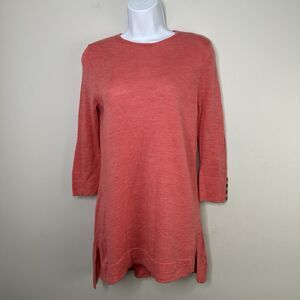 J.Jill Tunic Sweater Women's XS Lightweight Knit Pullover Coral Casual Lagenlook